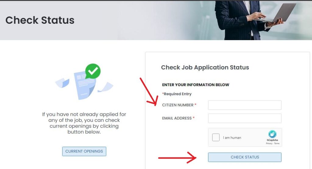 Job Application Status nadra