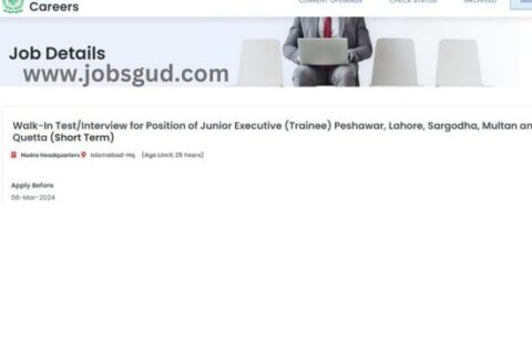 NADRA jobs for Junior Executive