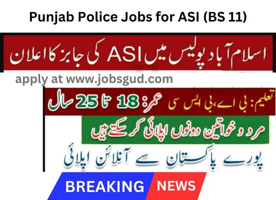Punjab Police Jobs for ASI BS 11